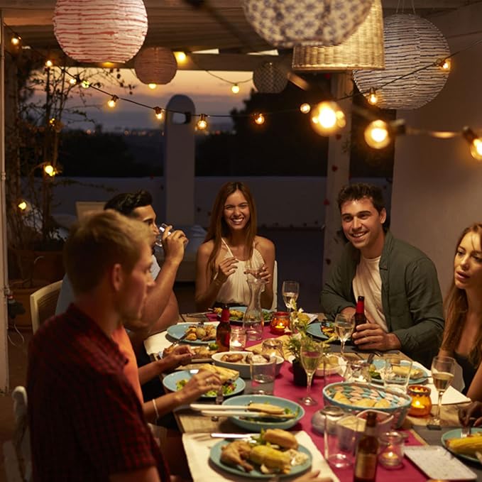 Outdoor String Lights Waterproof, 240FT Patio Lights with 124 Shatterproof G40 Globe Bulb(4 Spare), Connectable Dimmable Hanging LED String Lights for Outside Backyard Porch Balcony(120FTx2)