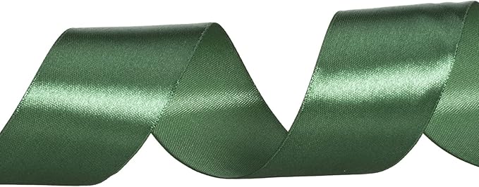 1 1/2 Inch Dark Green Solid Satin Ribbon, 50 Yards Craft Fabric Ribbon for Gift Wrapping Floral Bouquets Wedding Party Decoration