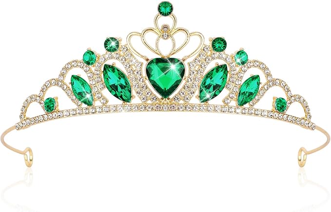 CAVETEE Crown and Tiara for Women, Princess Tiara Heart Crown Happy Birthday Decorations for Party Pageant Hair Accessory