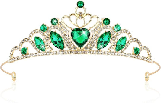 CAVETEE Crown and Tiara for Women, Princess Tiara Heart Crown Happy Birthday Decorations for Party Pageant Hair Accessory