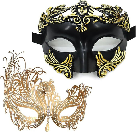 Masquerade Mask for Women Men Couple Venetian Mask Roman Greek Mask for Halloween Costume Party Prom