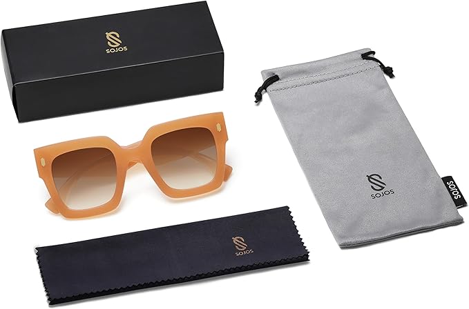 SOJOS Vintage Oversized Square Sunglasses for Women,Retro Womens Luxury Big Large Sun Glasses UV400 SJ2194