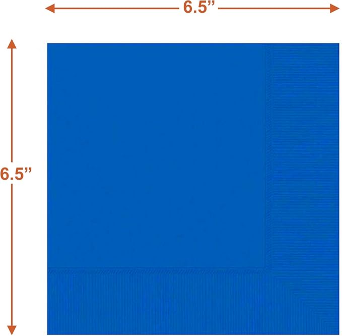 Solid Blue Paper Dinner Plates and Luncheon Napkins, Blue Party Supplies and Table Decorations (serves 16) - Tableware Disposable Set