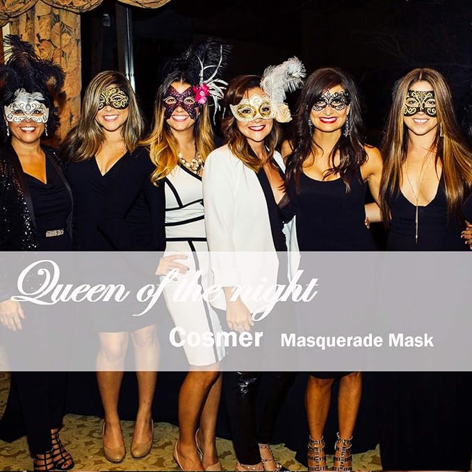 Masquerade Mask for Women Shiny Laser Cut Metal Rhinestone Mask Party Porm Ball Mask