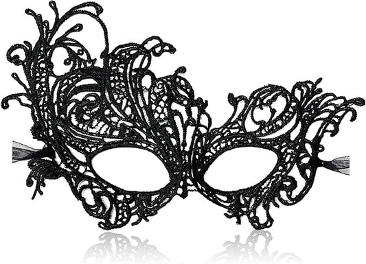 Erythem Masquerade Mask for Women, Venetian Lace Masquerade Mask for Halloween Mardi Gras Costume Party, Fit for Adult