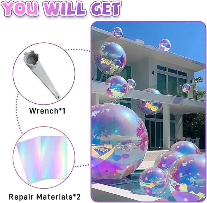 59in Inflatable Mirror Ball,Shiny Inflatable Ball Silver/Gold/Iridescent, PVC Hanging Large Disco Balls Decor for Party, Concerts, Stage, Wedding Decoration (1 Piece,Without Air Pump)