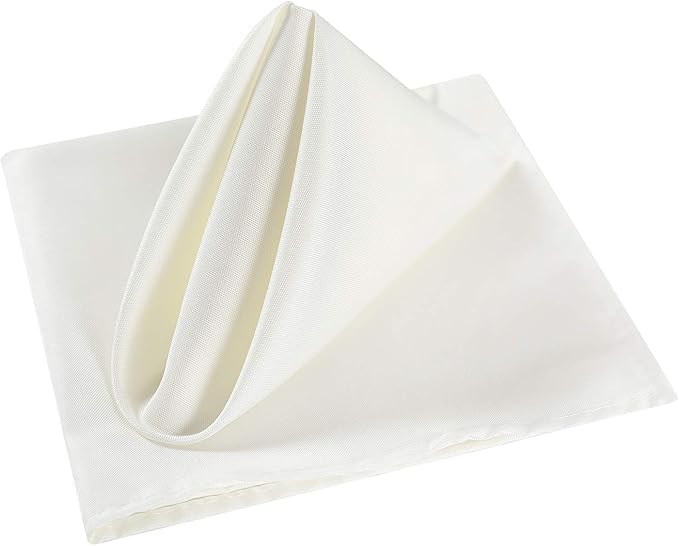 Cloth Napkins 20x20 inch Washable Polyester Dinner Napkins Soft Table Napkins for Wedding Party Dining Banquet(Ivory,50PCS)