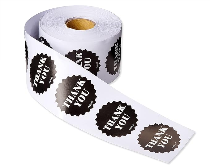 American Greetings Thank You Stickers or Seals, Black & White Design (500-Count)