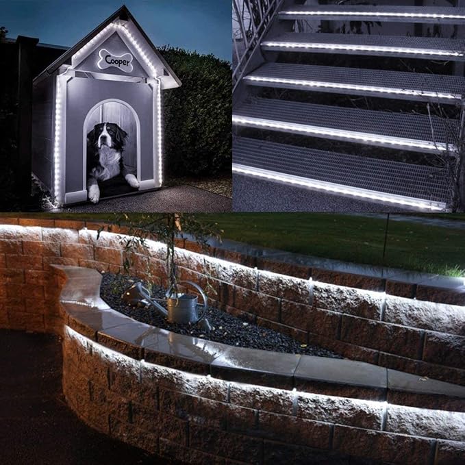Flexible Crystal Clear PVC Tubing LED Rope Light Indoor/Outdoor Boat Decorative Party Christmas Holiday Business Restaurant Light Kit, 110V, Cool White