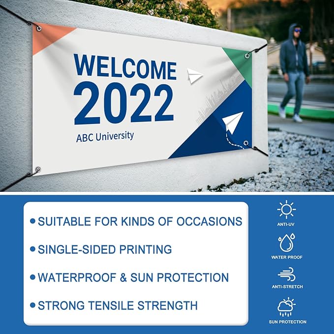 Custom Vinyl Banners and Signs Customize for Outdoor Indoor, Customize Photo Logo Text Banner Decoration Backdrop for Party Birthday Graduation Wedding Event 4'x15'