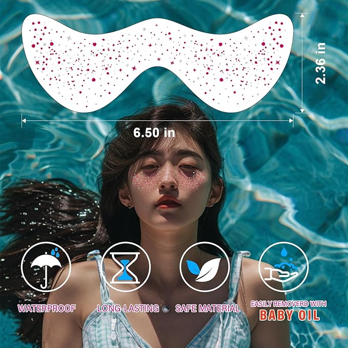 10 Pcs Rose-Silver Laser Glitter Freckles, Rose and Silver Glitter Freckles Face Tattoo, Waterproof Face Sparkle Freckles, Long-lasting 48h Temporary Tattoos for Women