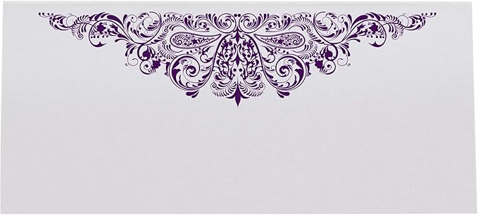 Paisley Place Cards, Eggplant (Choose Color), Set of 25, Pre-cut and Scored - Wedding, Party, Dinner, and Special Events - Made in the USA