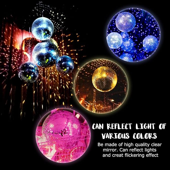 Disco Ball 12-Inch – Large Hanging Mirror Ball Disco Ball Decor for Disco Party Decorations, Weddings, Events, Disco Christmas Decor, and Home Celebrations