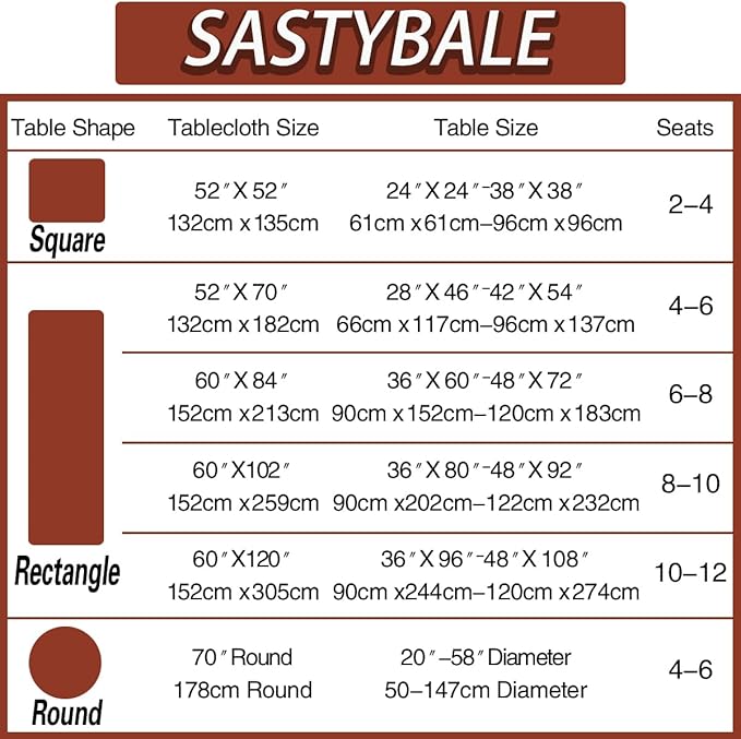 Jacquard Thanksgiving Tablecloth Square Flower Pattern Polyester Table Cloth Spill Proof Wrinkle Resistant Table Cover for Fall, Autumn, Harvest Decor (Square, 52" x 52" (4-6 Seats), Brick Red)