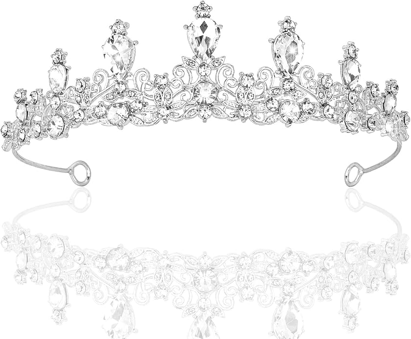 CURASA Tiara And Crown For Women Girls Sliver Princess Crowns Rhinestone Fairy Metal Headband Crystal Tiaras For Wedding Bridal Birthday Party Costume Prom Hair Accessories