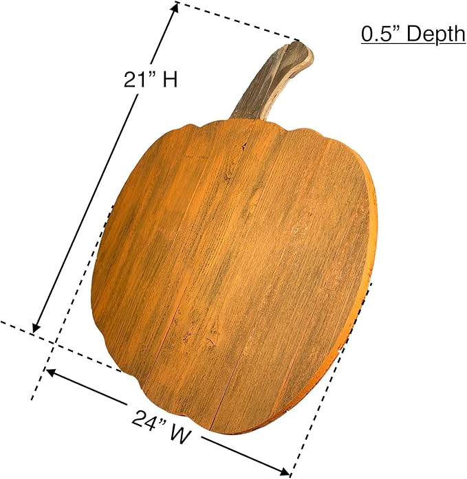 BARNWOODUSA Rustic Farmhouse Wood Pumpkin Fall Harvest Wall Décor for Autumn, Thanksgiving, Halloween, DIY DécorOrange 24 inch Pumpkin Reclaimed and Recycled Wood