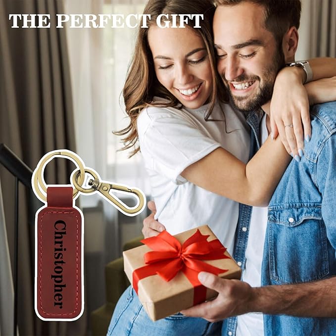 Customized Double Sided Keychain - Personalized Engraved Text/Number/Name Keychain, Custom Key chain Gift for Boyfriend