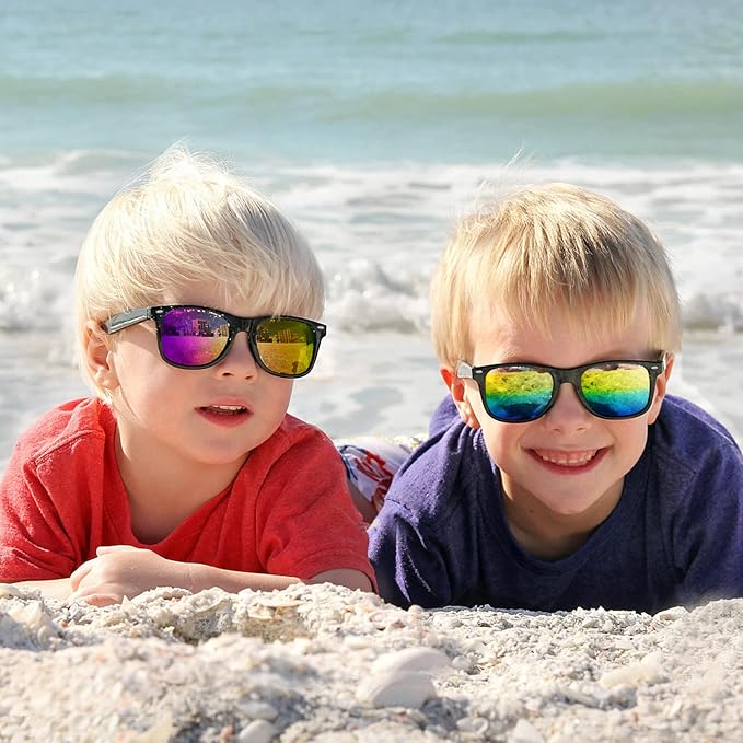 Pibupibu Kids Neon Colors Party Favor Supplies Unisex Sunglasses Pack of 8