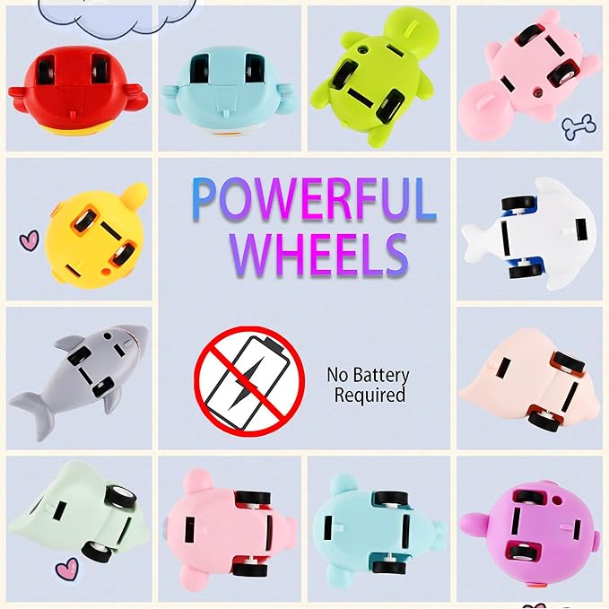 Small Pull Back Toy Cars Set,12 PCS Mini Racing Vehicles for Holiday Birthday Party Favors,Goodie Bag Stuffers,Classroom Prizes,Bulk Toys for Kids (Shark,Crab,Clownfish,Turtle,Dolphin,Sea Lion,Snail)