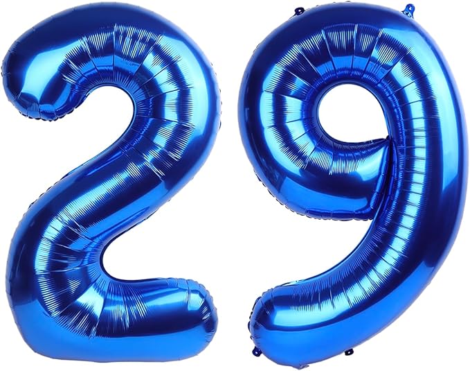 Navy Blue Jumbo Number 29 Balloon 40 Inch, Boy Girl 29 Birthday Supplies, Foil Helium 29 Birthday Giant Balloon, Mylar Blue Number Balloons Anniversary Decorations