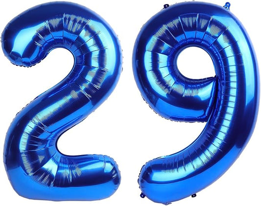 Navy Blue Jumbo Number 29 Balloon 40 Inch, Boy Girl 29 Birthday Supplies, Foil Helium 29 Birthday Giant Balloon, Mylar Blue Number Balloons Anniversary Decorations