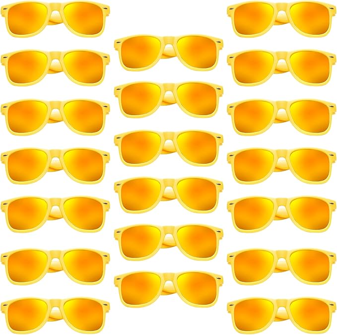 Pibupibu 10/20 Pack Neon Sunglasses for Women Men Bulk, Wholesale 80s Retro Colorful Mirrored Party Glasses Adult Unisex