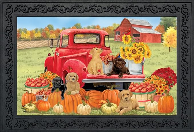 Briarwood Lane Fall Puppies Doormat