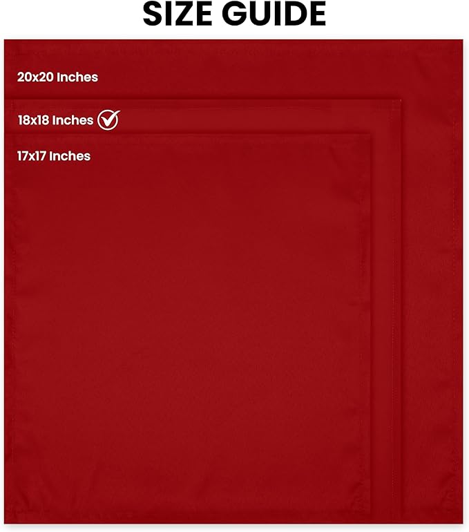 Utopia Home [24 Pack, Red] Cloth Napkins 18x18 Inches, 100% Polyester Hemmed Edges, Washable and Reusable Ideal for Parties, Weddings and Dinners