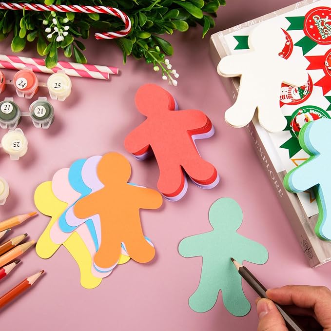 360 Pcs People Cutouts Paper Bulletin Board Decorations Colorful Person Cutouts Assorted Color Person Accent for Classroom Home School Decor Kids DIY Craft Project Supplies