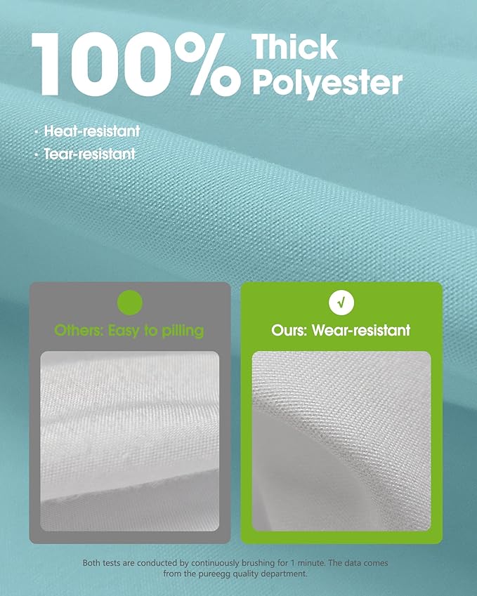 Pureegg Rectangle Table Cloth 60" x 84" – Durable Polyester Tablecloth Offers Reusable & Washable Protection, Ideal for Outdoor Party, Picnic, Wedding, Banquet and Birthday, Baby Blue