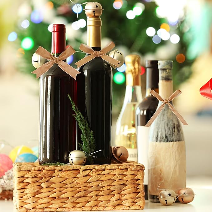 Yilloog 3/8'' 5/8'' 1'' 90 Yards Christmas Velvet Ribbon Vintage Satin Fabric Velvet Ribbon Roll for Christmas Tree Ornaments Decoration Gift Wrapping Bow DIY Crafts (Khaki)