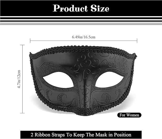Exlinonline Lace Masquerade Mask Elastic,Fit for Adult,Soft Gentle Material,Specially For Costume,Thememed Party