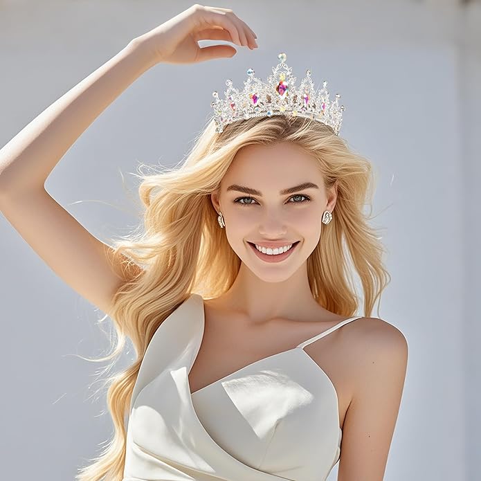 tiaras and crowns for women queen crowns for Women and Girls Crystal Princess Tiaras Rhinestone Tiaras For Wedding Bridal Birthday Prom Pageant Party
