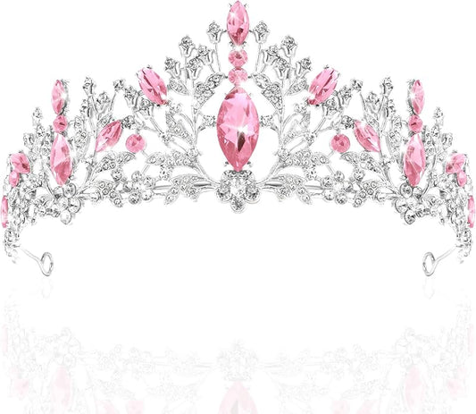 TAROSE Crowns for Women and Girls, Queen Crystal Gold Silver Tiaras with White Rhinestone and Combs, Goddess Crown for Wedding Bride Birthday Princess Bridal Shower Hair Accessories for Women