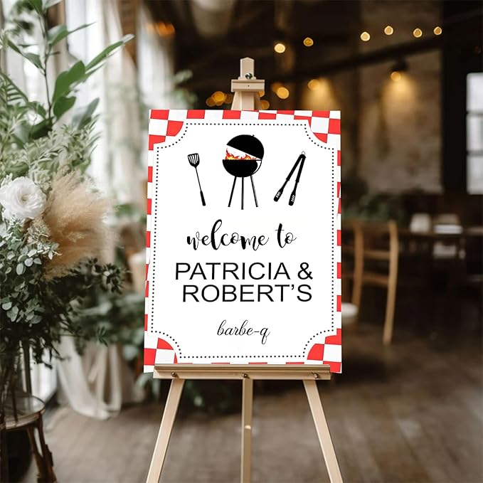 BBQ Sign, Personalized Welcome Sign, 12' x 18', PVC, Weather Resistant
