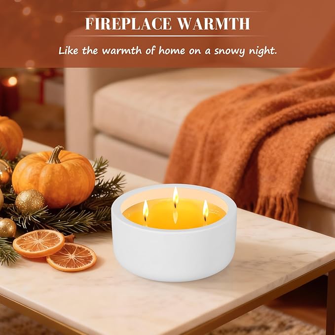 Viyffo Fall Candles - Vanilla Cupcake, 3 Wick Large Scented Candle, 20oz Soy Candles for Women & Men, Non Toxic Aromatherapy Candle, Ceramic Velas Perfect for Autumn Home Decor & Gift