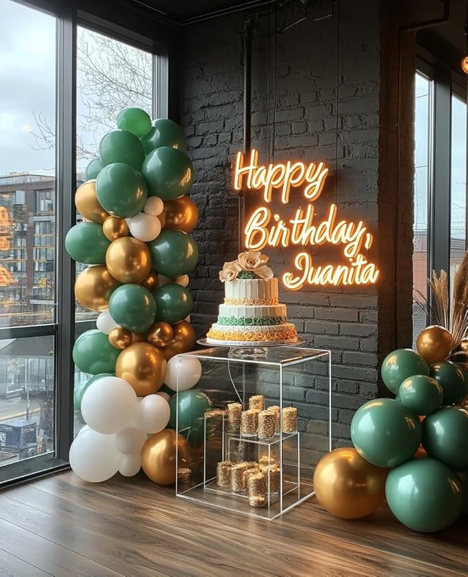 Bezente Pro Duralatex Green Balloons - 3.2g Premium 100 Pack 12 inch Dark Green Balloons for Long-Lasting Professional Party Decorations, Large Birthday Wedding Christmas Party