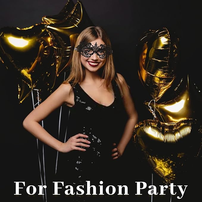 Erythem Masquerade Mask for Women, Venetian Lace Masquerade Mask for Halloween Mardi Gras Costume Party, Fit for Adult