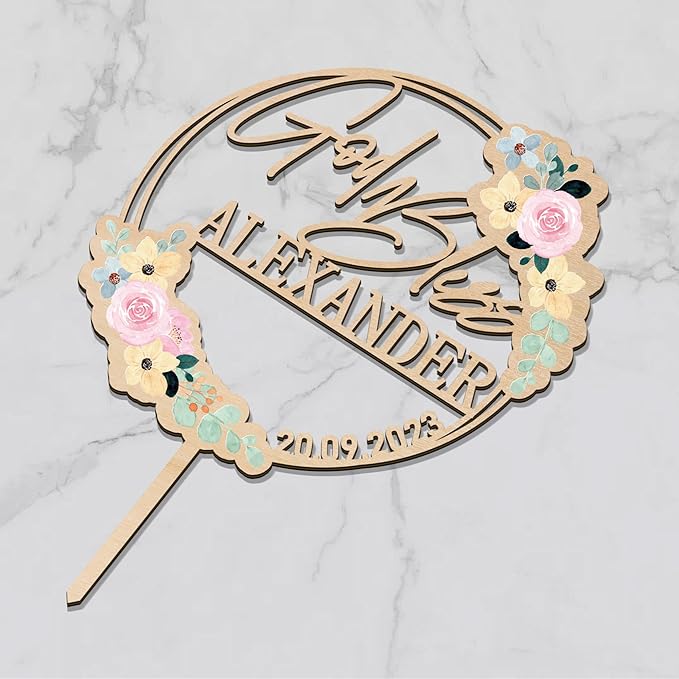 Personalized God Bless Cake Topper Custom Name & Date Baptism Christening Communion Cake Topper Decoration (Design 01)