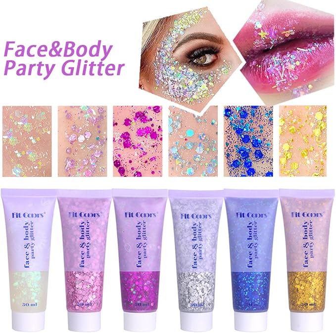 MEICOLY Green Face Body Glitter,Christmas Face Glitter Stocking Stuffers,Green Accessories for Spirit Week Alien Costume,Face Paint Glitter Makeup for Halloween Festival Rave Outfits