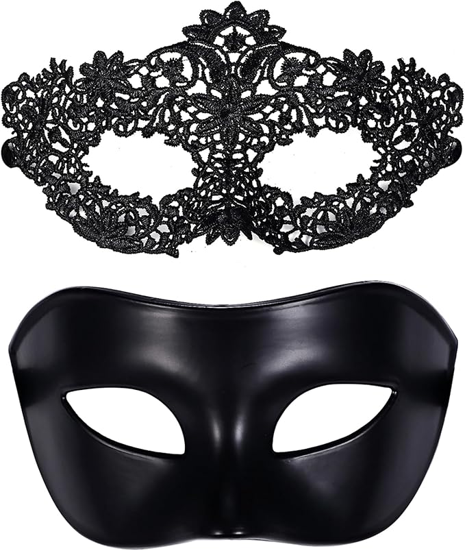 OIDEA Masquerade Mask for Couple - Roman Greek Venetian Mask Halloween Prom Party Costume Ball Mardi Gras Mask for Women Men