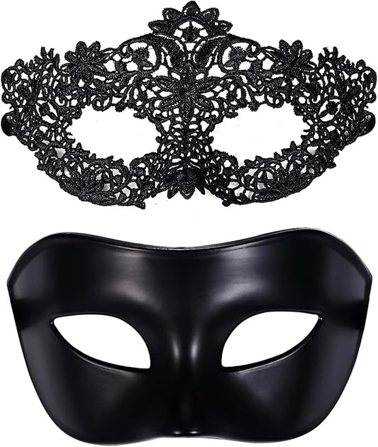 OIDEA Masquerade Mask for Couple - Roman Greek Venetian Mask Halloween Prom Party Costume Ball Mardi Gras Mask for Women Men
