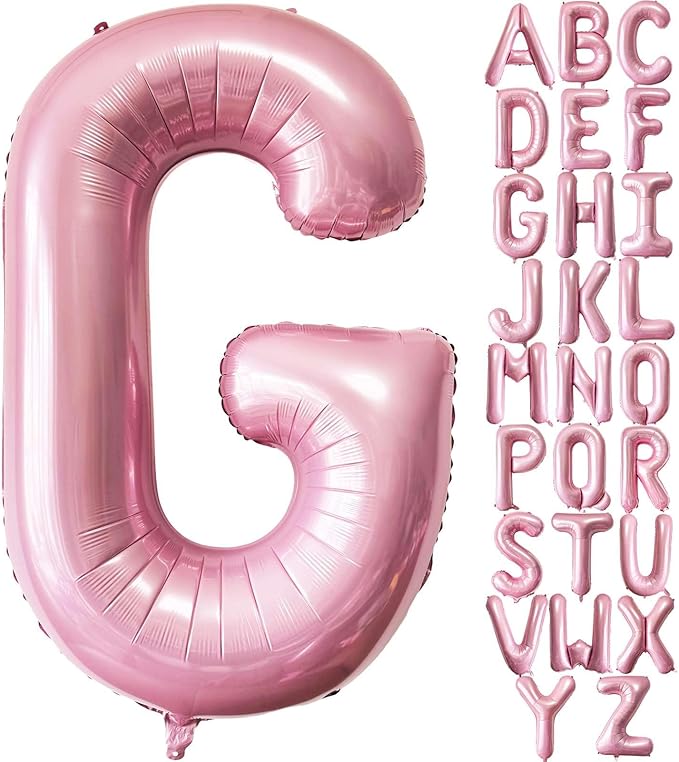 Pink Letter G Balloons - 40 Inch Pastel Pink Letter Balloons G Foil Mylar Helium for Birthday Party Supplies Anniversary Event Celebration Decorations Alphabet G