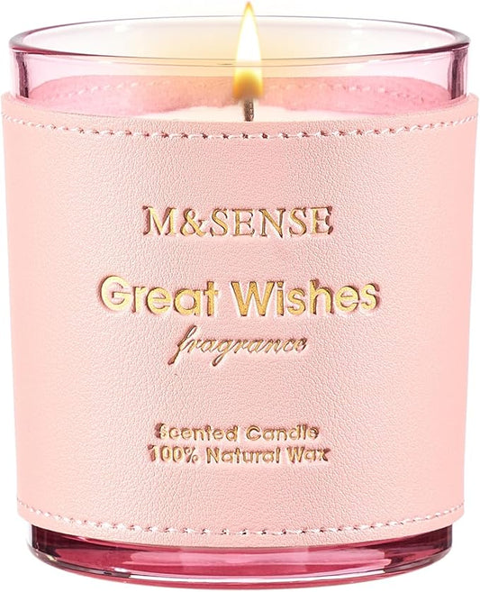 M&SENSE Floral Citrus Scented Candles, Vegan Soy Wax, No Toxin 10oz Long Lasting 42-Hour Burn Time Relaxing, Date Night, Aromatherapy Fall Winter Candles for Home, Thanksgiving Christmas Gifts
