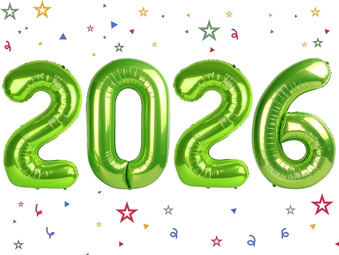 2026 Balloon - Light Green Birthday Number Balloons, 40 Inch Large Foil Balloons for Men Women Boys Girls Light Green Themed Birthday Decorations，Number 2026 Balloon