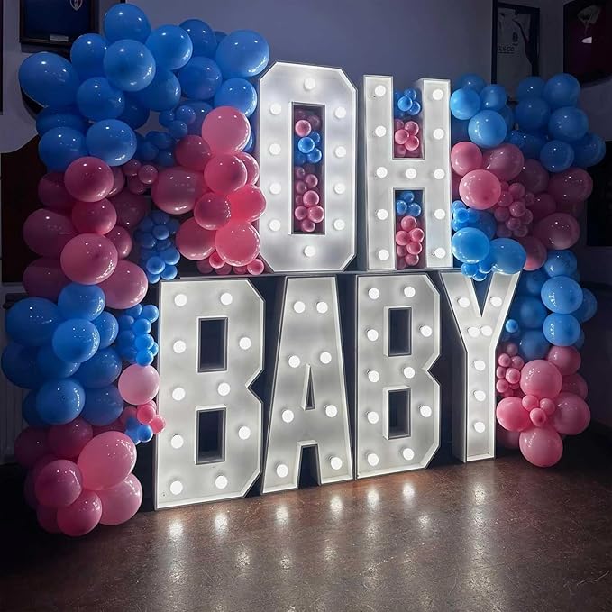 Gender Reveal Balloons, 12 Inch Pink Blue Latex Balloon, Baby Pink and Light Blue Party Helium Balloons for Boys or Girls Baby Shower Gender Reveal Party Decorations Birthday Wedding Supplies