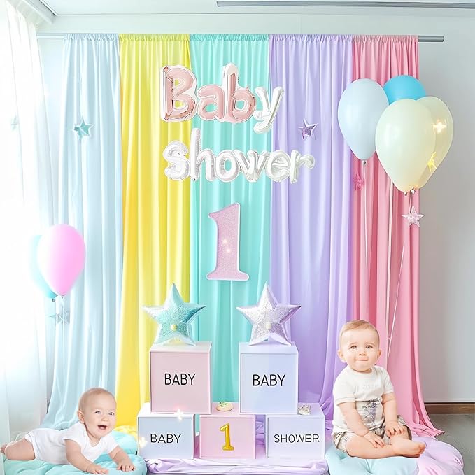 10x7ft Unicorn Backdrop Curtains - Magical Pastel Rainbow Party Background for Birthday, Baby Shower, Girls Event -Wrinkle-Free Fabric, Easy to Hang,Reusable Photography Backdrop Decoration