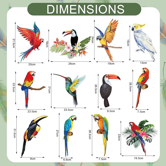 24 Pcs Tropical Birds Honeycomb Paper Cutouts, Parrot Honeycomb, Jungle Party Decorations Hanging Parrot Luau Party Decorations, Summer Tiki Bar Party Decor, Flying Bird Hawaiian Party Decor