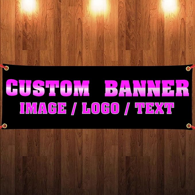 Personalized Custom Banner for Indoor/Outdoor Custom Banners and Signs with Photo or Text Customized Gifts for Christmas Birthday Parties Ornament (4' X 1')