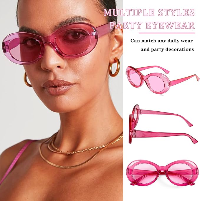 Matcheck 12 Mixed Style Sunglasses Retro Colored Party Glasses Solid Clear Color Costume Bulk Eyeglasses Unisex Adult